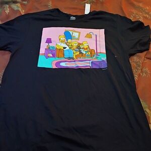 Black Short Sleeve Tee with The Simpsons Graphic